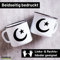 Emaille Tasse Halbmond und Stern Islam 300ml Vintage...