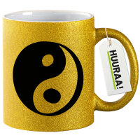 Glitzertasse Yin und Yang Taoismus 330ml