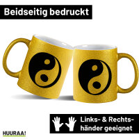 Glitzertasse Yin und Yang Taoismus 330ml