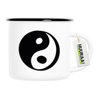 Emaille Tasse Yin und Yang Taoismus 300ml Vintage Emaille...