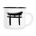 Emaille Tasse Torii Shintoismus in Weiß, 300 ml