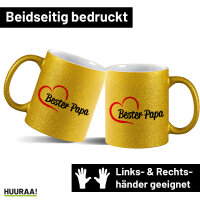 Glitzertasse Bester Papa Herz 330ml