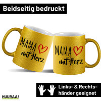 Glitzertasse Mama mit Herz 330ml