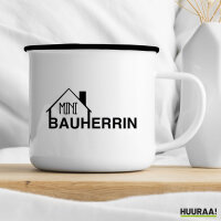 Emaille Tasse Mini Bauherrin  300ml Vintage Emaille Becher