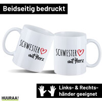 Kaffeetasse Schwester mit Herz 330ml