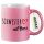 Kaffeebecher Schwester mit Herz 330ml Pink