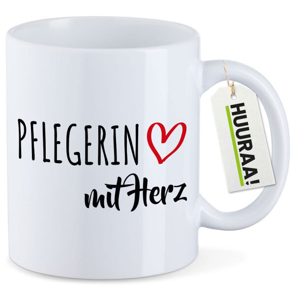 Kaffeetasse Pflegerin mit Herz 330ml