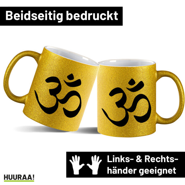 Glitzertasse Yoga-Om Symbol 330ml