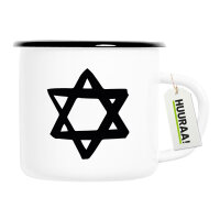 Emaille Tasse Davidstern Judentum 300ml Vintage Emaille...