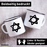 Emaille Tasse Davidstern Judentum 300ml Vintage Emaille...