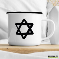 Emaille Tasse Davidstern Judentum 300ml Vintage Emaille Becher