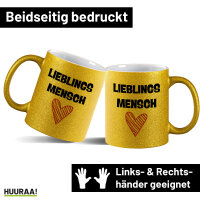 Glitzertasse Lieblingsmensch Herz 330ml