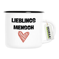 Emaille Tasse Lieblingsmensch Herz 300ml Vintage