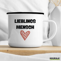 Emaille Tasse Lieblingsmensch Herz 300ml Vintage