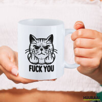 Kaffeetasse F*ck you grimmige Katze 330ml