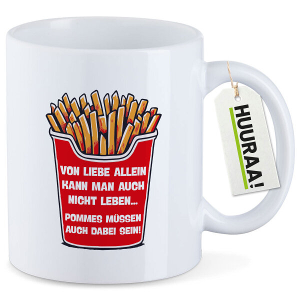 Kaffeetasse Liebe allein nicht Pommes dabei 330ml
