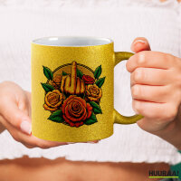 Glitzertasse Mittelfinger Rosen 330ml