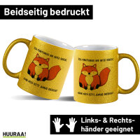 Glitzertasse Drück mich Fuchs 330ml