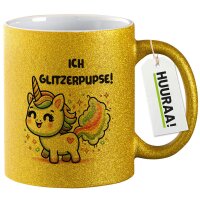 Glitzertasse Ich Glitzerpupse Einhorn 330ml