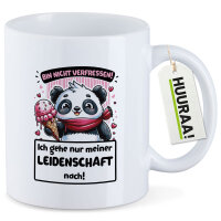 Kaffeetasse Verfressen, gehe Leidenschaft nach Pandabär 330ml