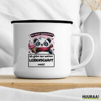 Emaille Tasse Verfressen, gehe Leidenschaft nach Pandabär 300ml Vintage Emaille Becher