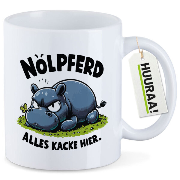 Kaffeetasse Nölpferd, alles kacke Nilpferd 330ml