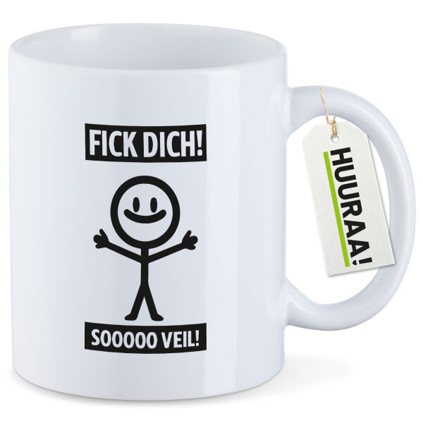 Kaffeetasse F*ck dick so viel Strichmännchen 330ml