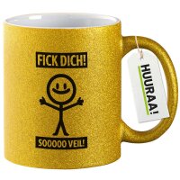 Glitzertasse F*ck dick so viel Strichmännchen 330ml