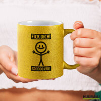 Glitzertasse F*ck dick so viel Strichmännchen 330ml