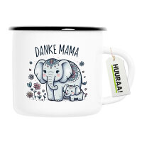 Emaille Tasse Danke Mama Elefanten 300ml Vintage