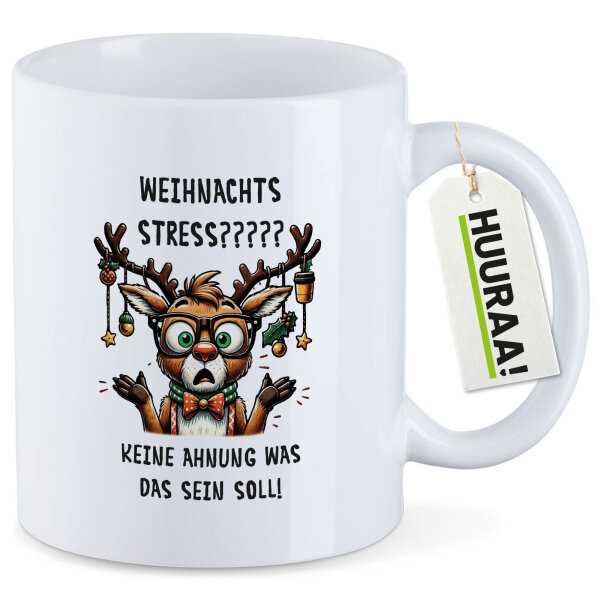 Kaffeetasse Weihnachtsstress Rentier 330ml