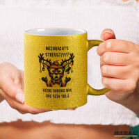 Glitzertasse Weihnachtsstress Rentier 330ml