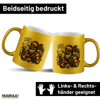 Glitzertasse Cooler Weihnachtsmann Merry Christmas 330ml