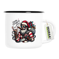 Emaille Tasse Cooler Weihnachtsmann Merry Christmas 300ml...