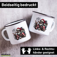 Emaille Tasse Cooler Weihnachtsmann Merry Christmas 300ml...