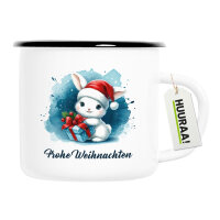 Emaille Tasse Süßer Hase Frohe Weihnachten...