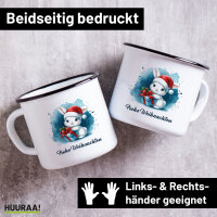 Emaille Tasse Süßer Hase Frohe Weihnachten...