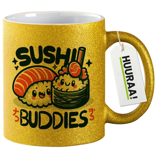 Glitzertasse Sushi Buddies Sushirollen 330ml