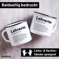 Emaille Tasse Lehrerin Definition 300ml Vintage Emaille...