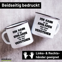 Emaille Tasse Kann es erklären nicht verstehen 300ml Vintage Emaille Becher