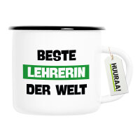Emaille Tasse Beste Lehrerin der Welt 300ml Vintage...