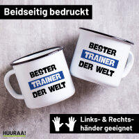 Emaille Tasse Bester Trainer der Welt 300ml Vintage