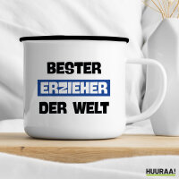 Emaille Tasse Bester Erzieher der Welt 300ml Vintage Emaille Becher