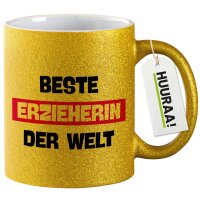 Glitzertasse Beste Erzieherin der Welt 330ml