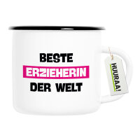 Emaille Tasse Beste Erzieherin der Welt 300ml Vintage...