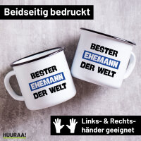 Emaille Tasse Bester Ehemann der Welt 300ml Vintage