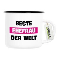 Emaille Tasse Beste Ehefrau der Welt 300ml Vintage