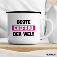 Emaille Tasse Beste Ehefrau der Welt 300ml Vintage