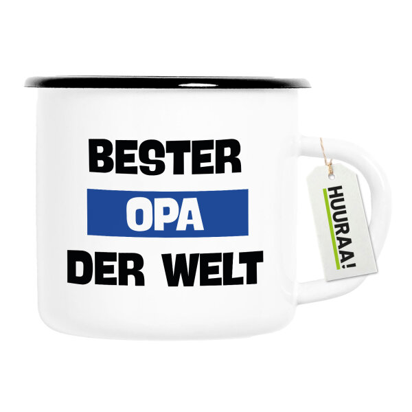 Emaille Tasse Bester Opa der Welt 300ml Vintage
