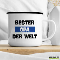 Emaille Tasse Bester Opa der Welt 300ml Vintage